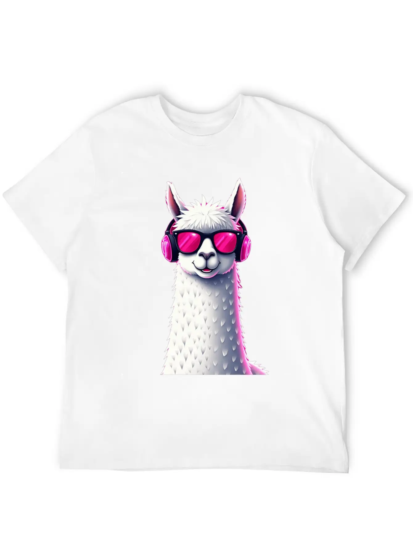Alpaca Music Art | Cool Headphone Illustration Relaxed Everyday Tee – Lightweight And Durable Cotton