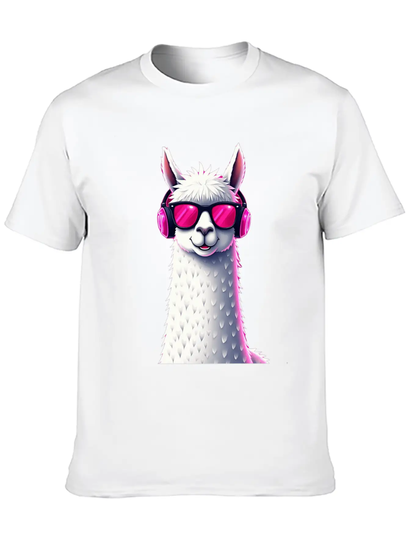 Alpaca Music Art | Cool Headphone Illustration Relaxed Everyday Tee – Lightweight And Durable Cotton