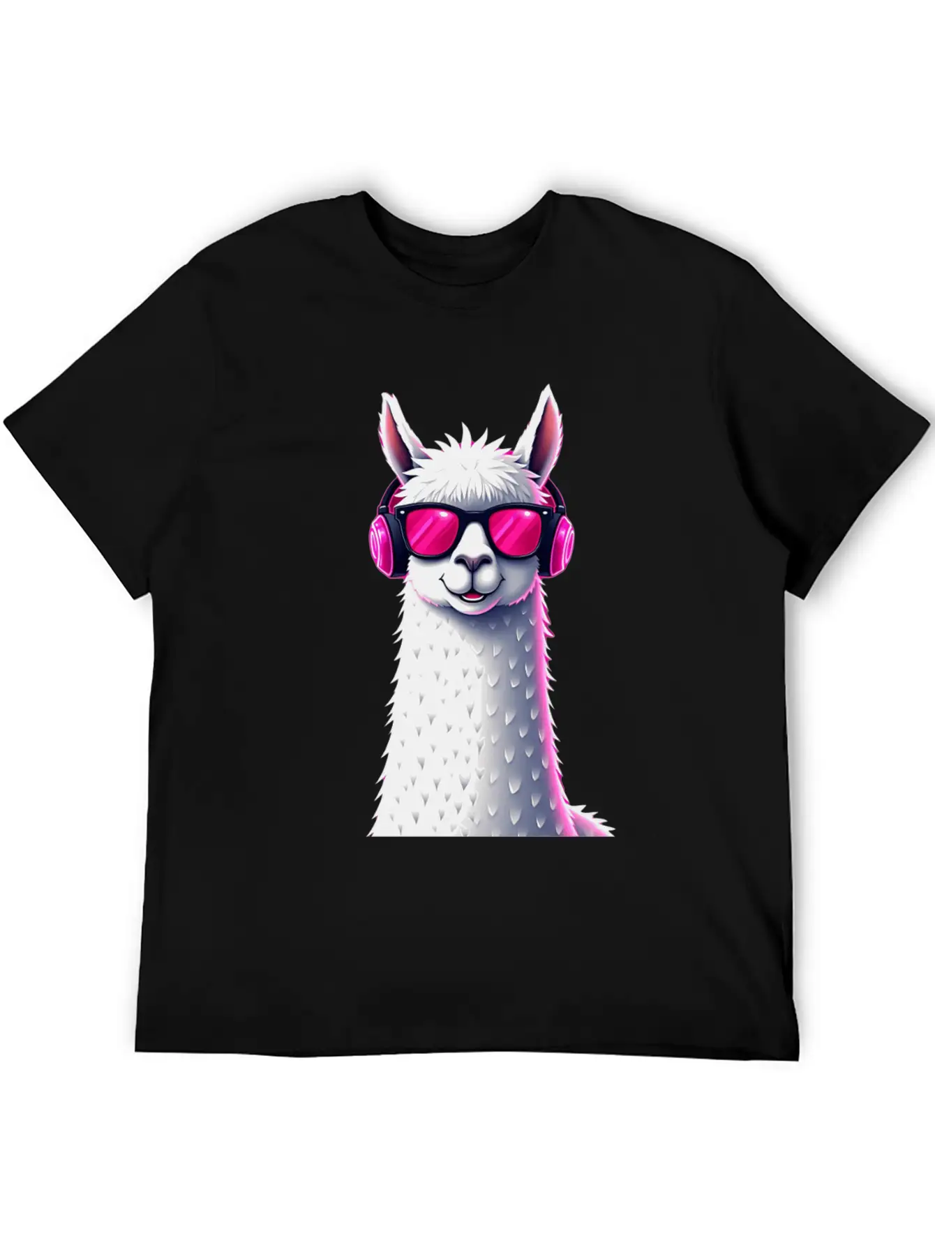 Alpaca Music Art | Cool Headphone Illustration Relaxed Everyday Tee – Lightweight And Durable Cotton
