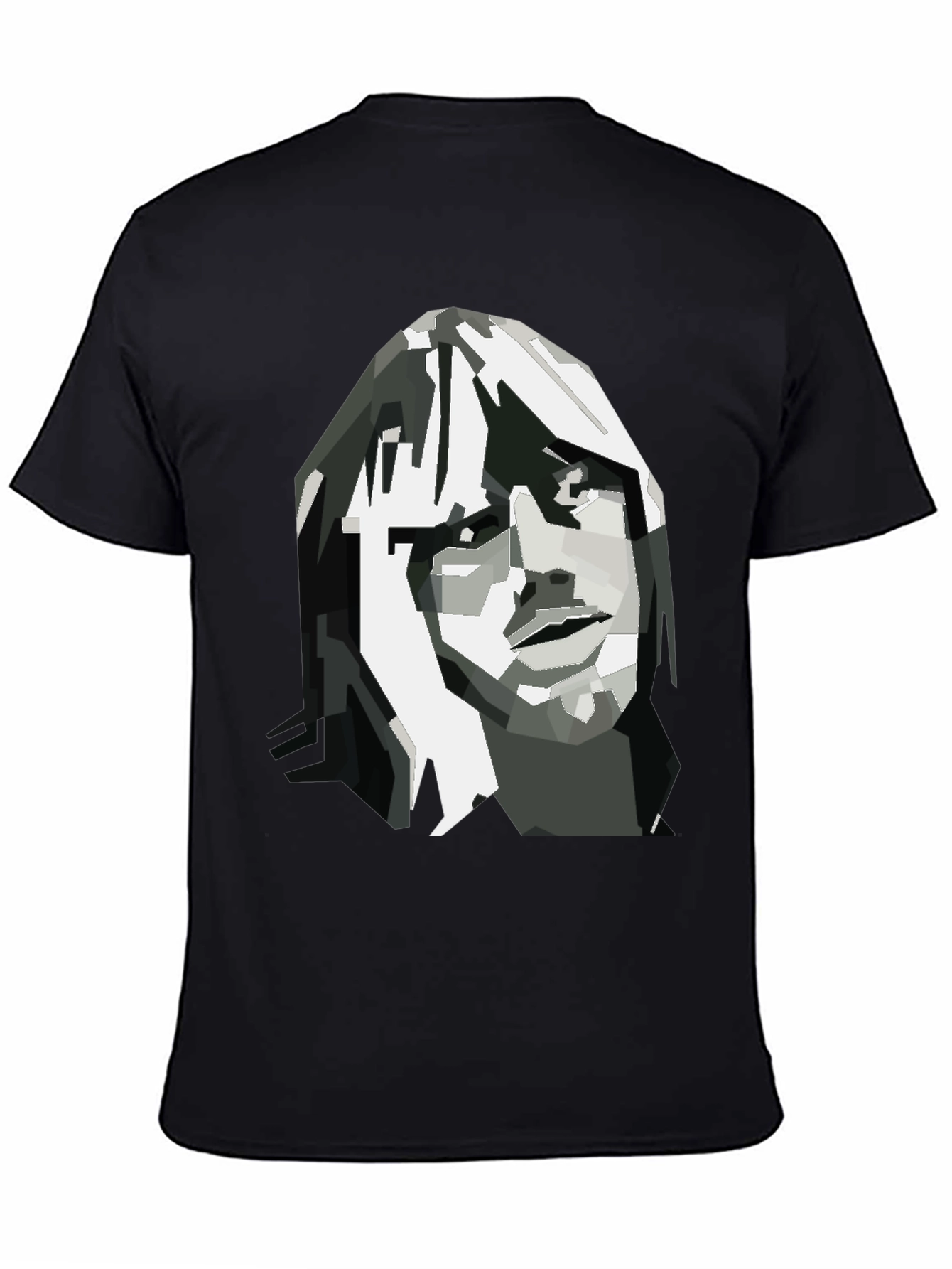 Abstract Face Graphic Black T-Shirt