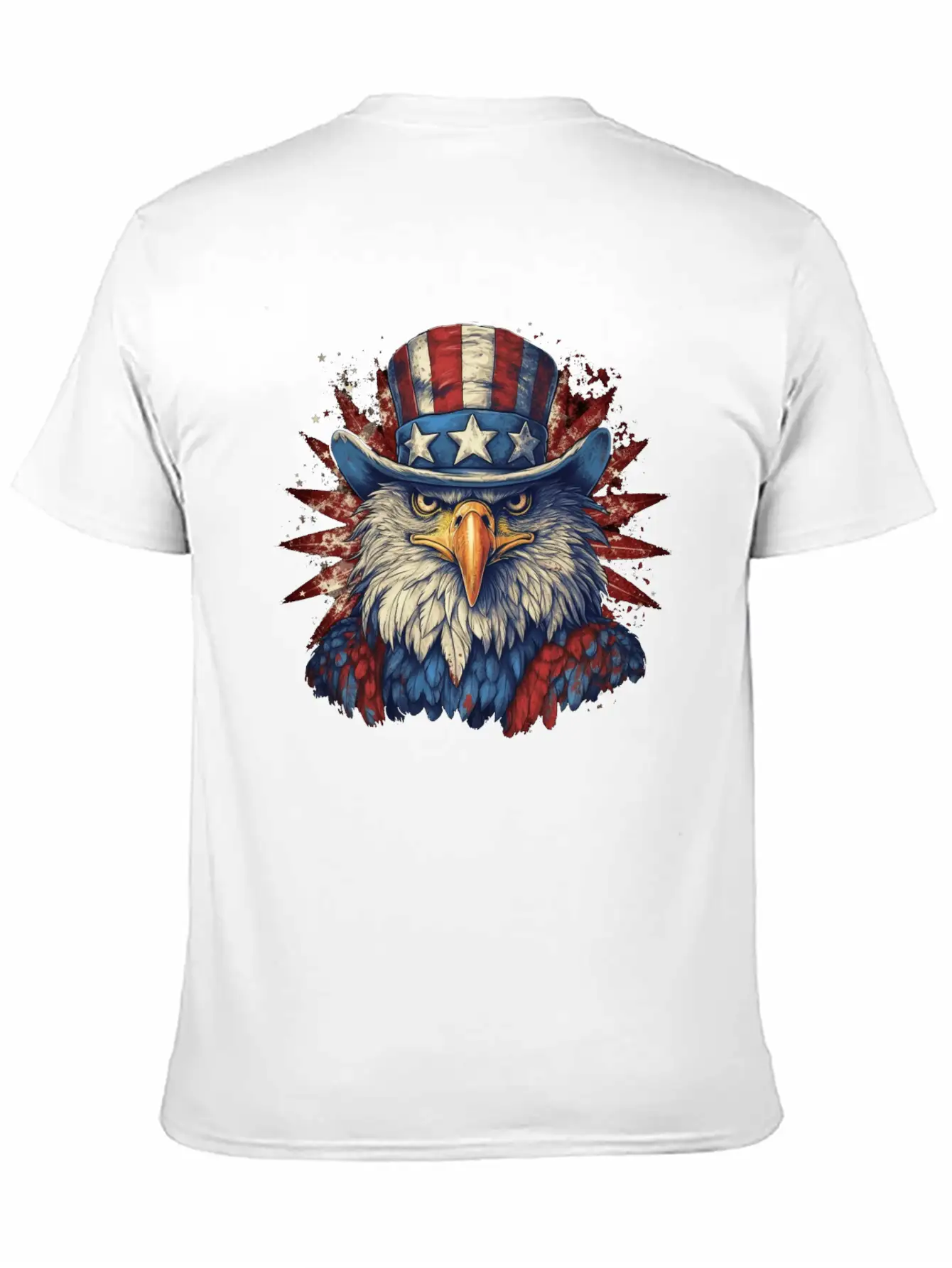 American Eagle 4th Of July Wearing Uncle Sam Hat Relaxed Everyday Tee – Lightweight And Durable Cotton