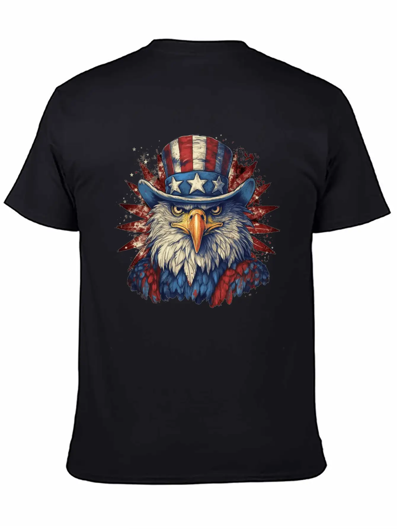 American Eagle 4th Of July Wearing Uncle Sam Hat Relaxed Everyday Tee – Lightweight And Durable Cotton