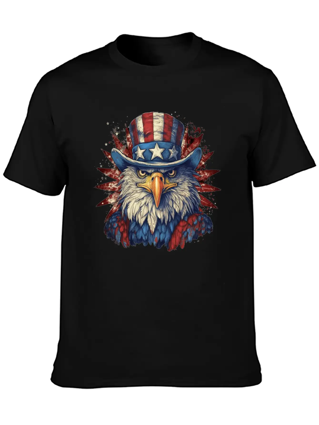 American Eagle 4th Of July Wearing Uncle Sam Hat Relaxed Everyday Tee – Lightweight And Durable Cotton