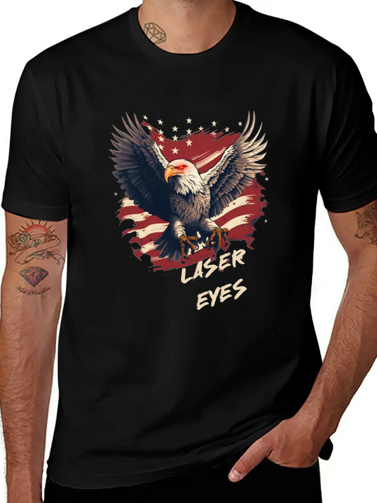 American Eagle Bitcoin Laser Eyes Essential Cotton Tee For Daily Outfits – Unisex Style