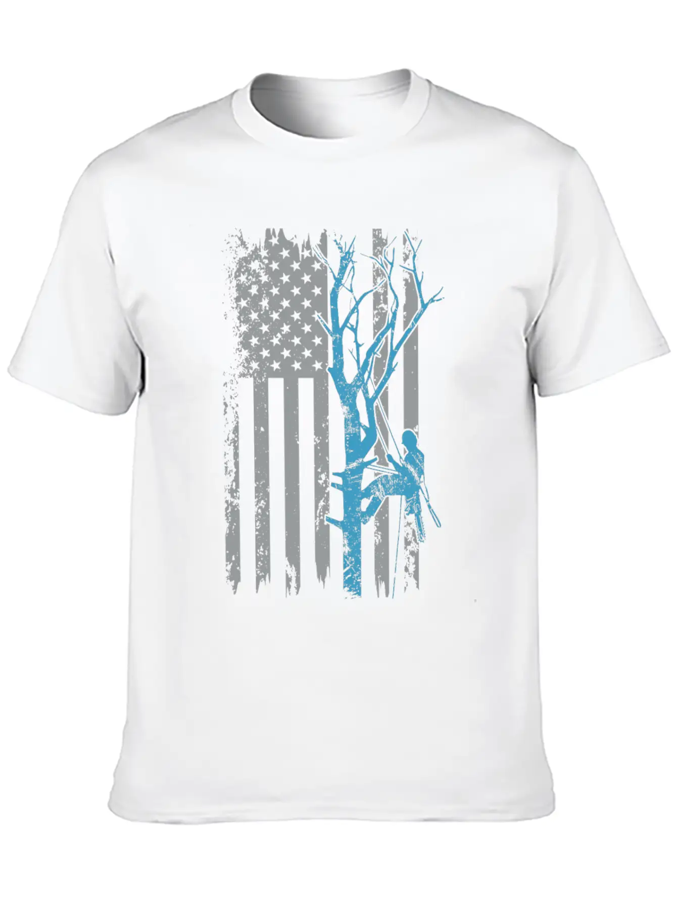 American Flag Arborist Gift For Men Cool Tree Love Stylish Everyday T-Shirt – Unisex Basic Cotton Tee