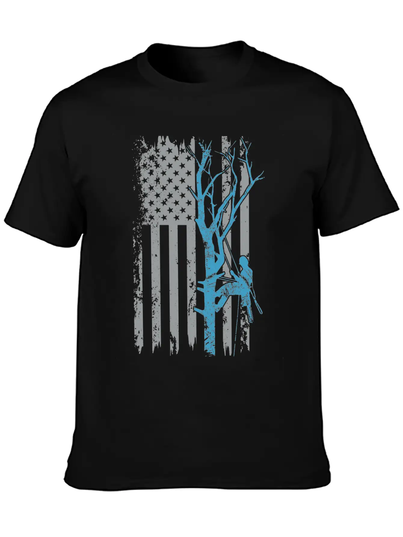 American Flag Arborist Gift For Men Cool Tree Love Stylish Everyday T-Shirt – Unisex Basic Cotton Tee