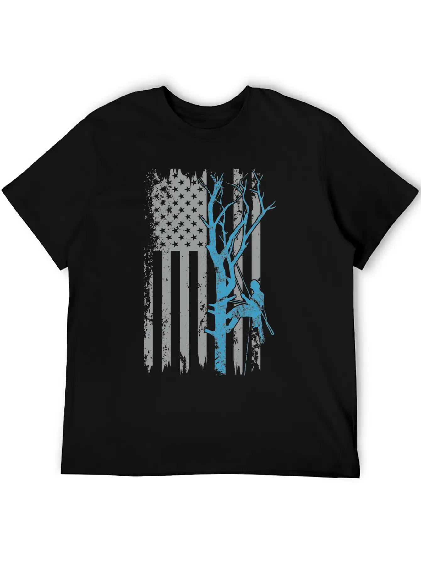 American Flag Arborist Gift For Men Cool Tree Love Stylish Everyday T-Shirt – Unisex Basic Cotton Tee