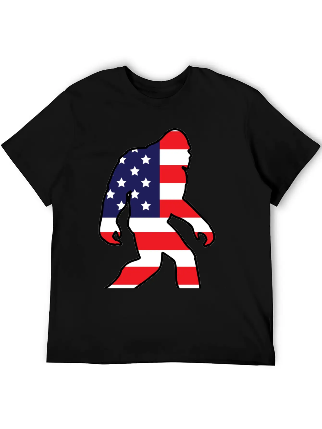 American Flag Bigfoot Basic Graphic T-Shirt – Daily Comfort In Soft Cotton