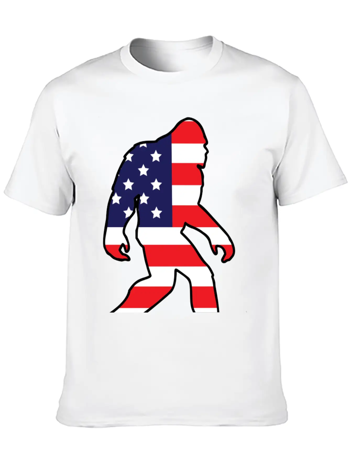 American Flag Bigfoot Basic Graphic T-Shirt – Daily Comfort In Soft Cotton