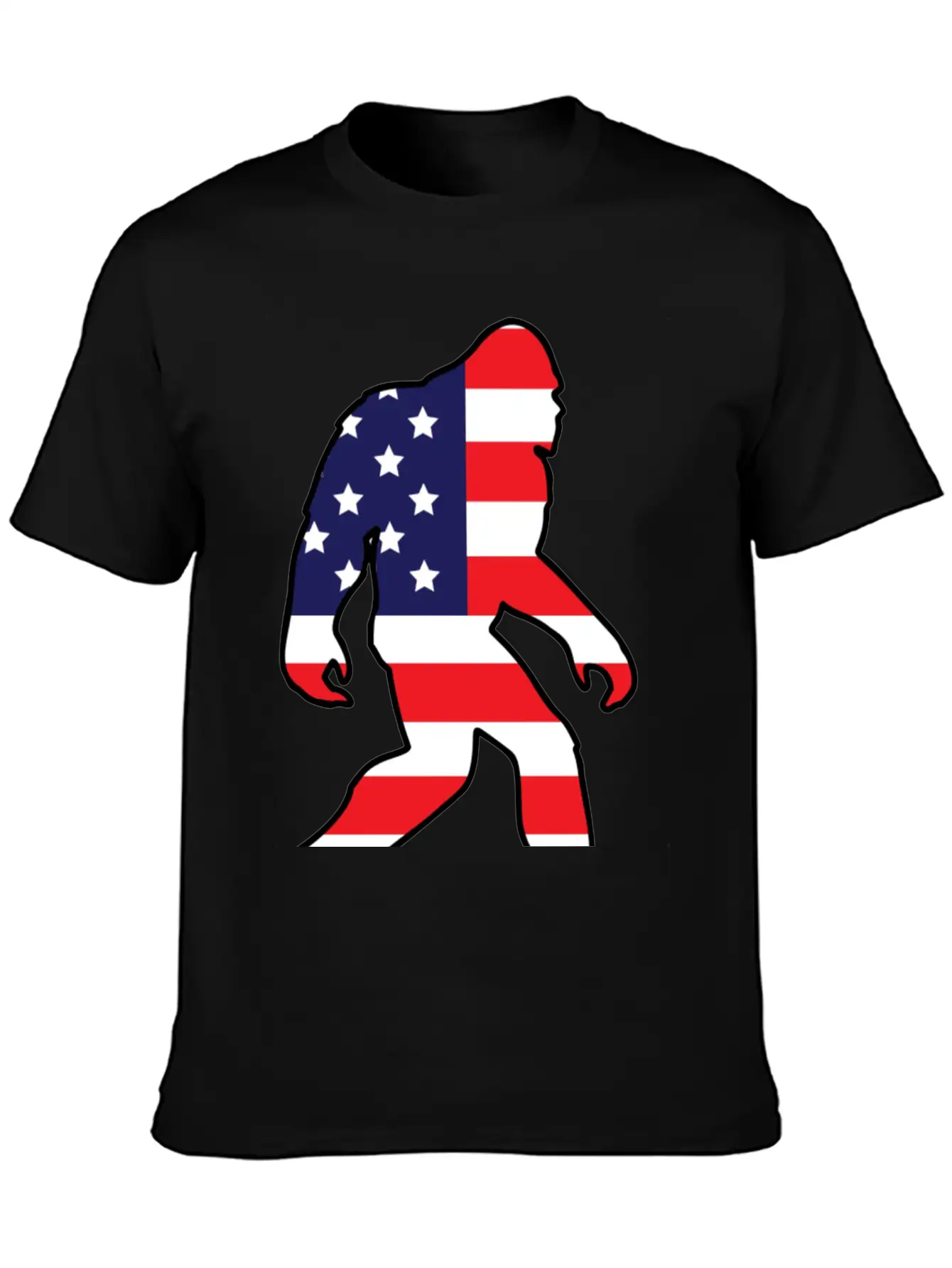 American Flag Bigfoot Basic Graphic T-Shirt – Daily Comfort In Soft Cotton