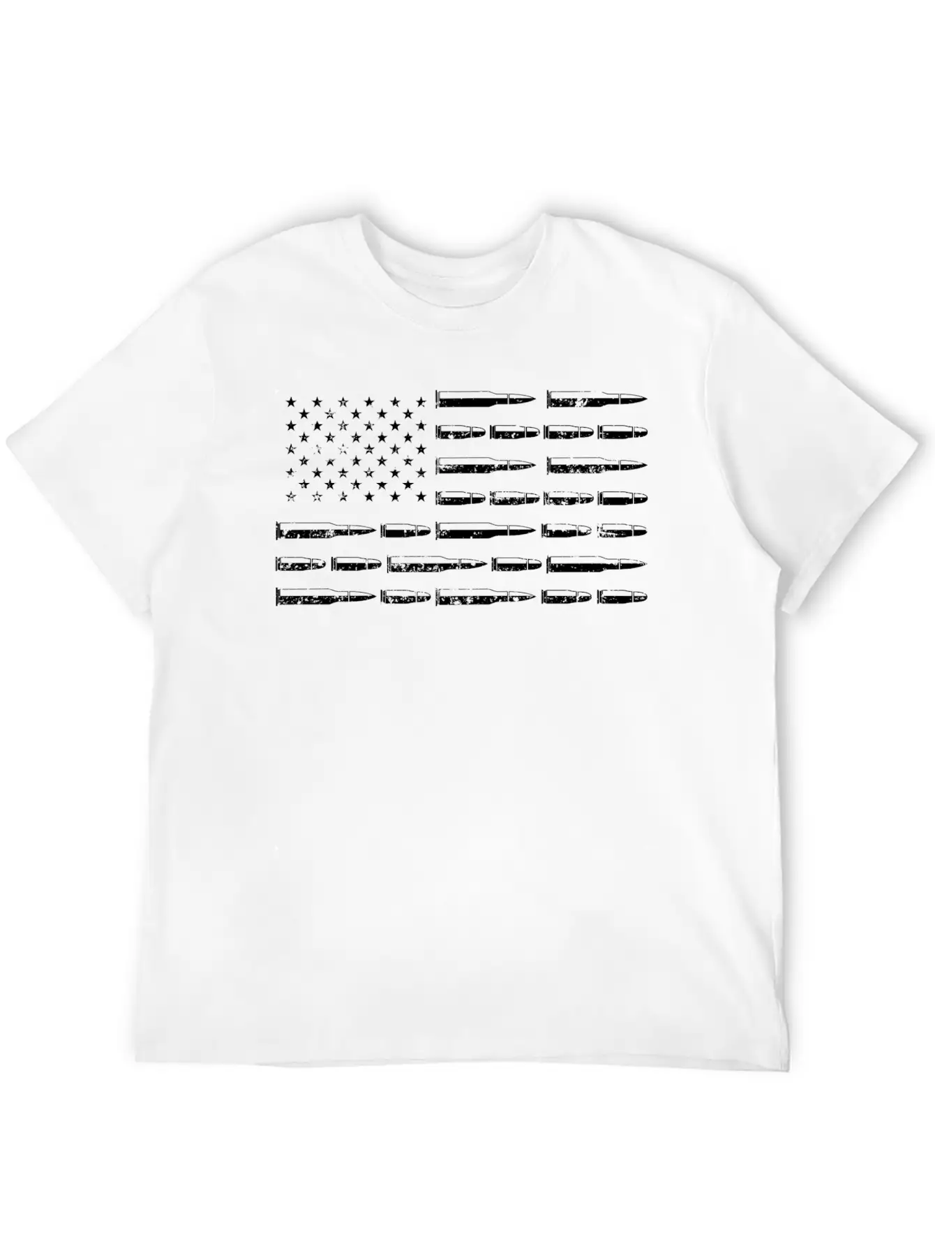 American Flag Bullet Ammo - Patriotic USA Modern Fit Casual T-Shirt – Clean And Versatile Design