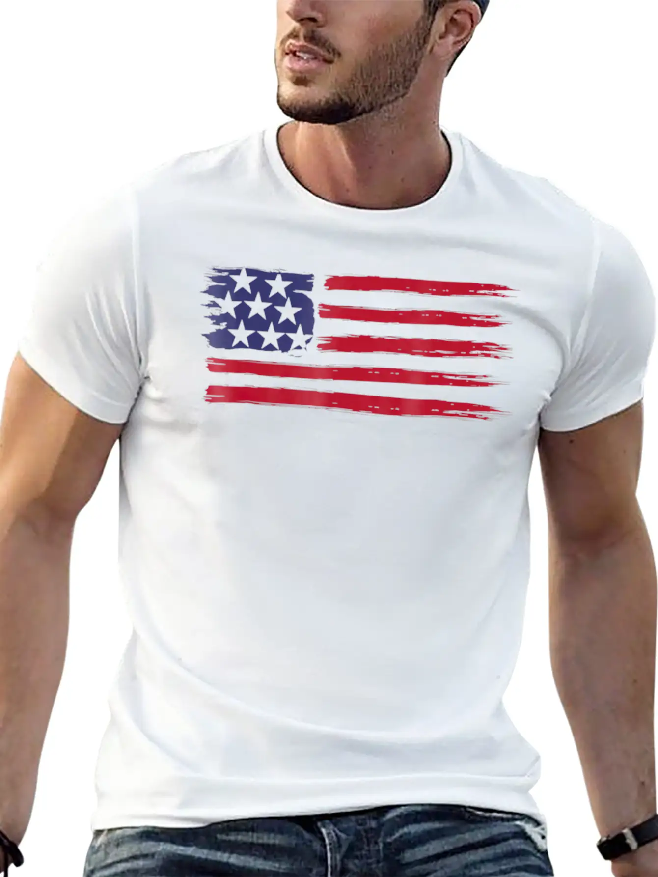 American Flag Cool Vintage 4th Of July USA Flags Basic Graphic T-Shirt – Daily Comfort In Soft Cotton
