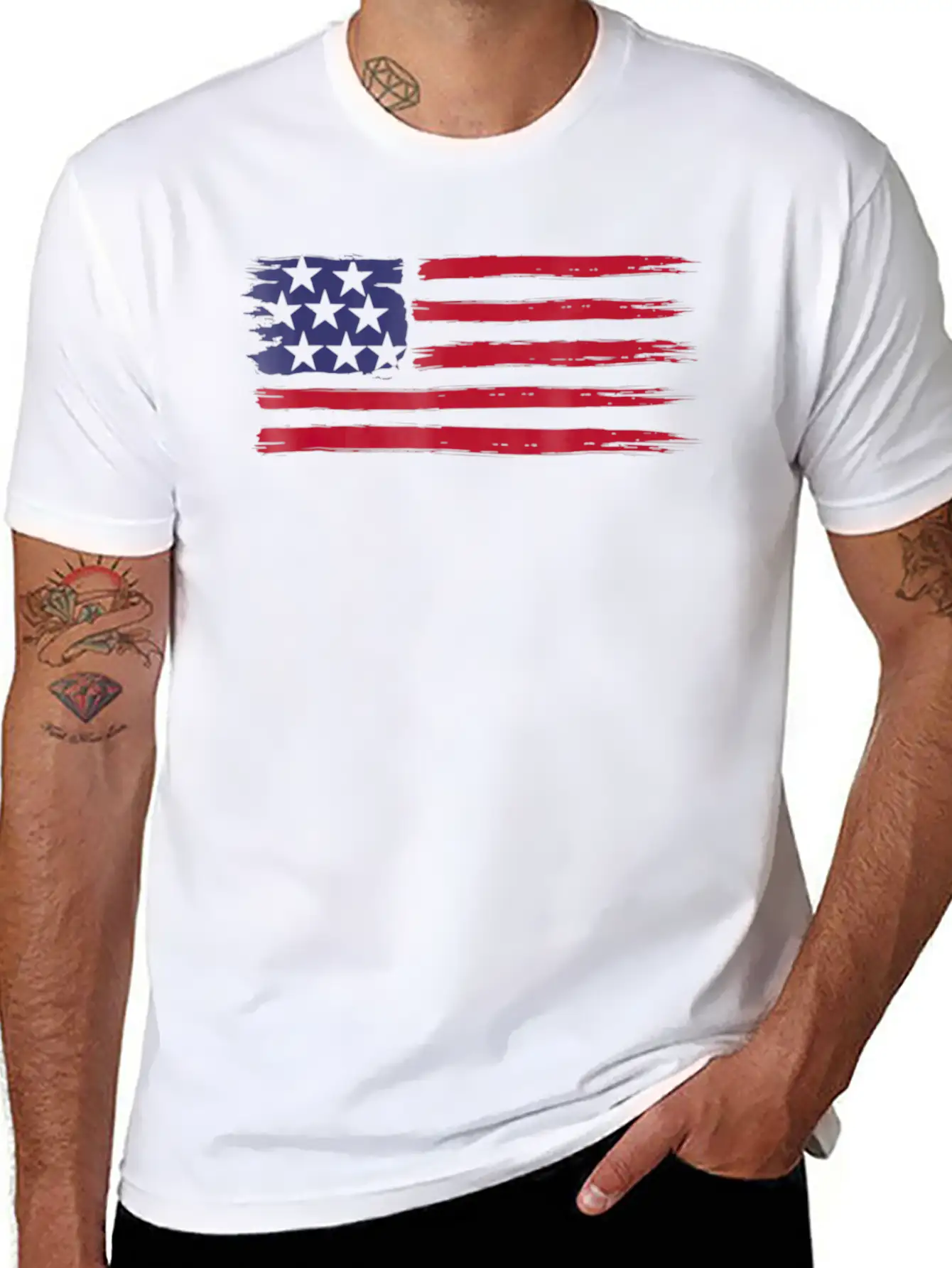 American Flag Cool Vintage 4th Of July USA Flags Basic Graphic T-Shirt – Daily Comfort In Soft Cotton