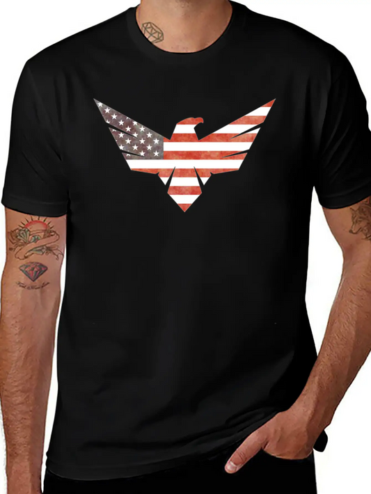 American Flag Eagle Basic Graphic T-Shirt – Daily Comfort In Soft Cotton