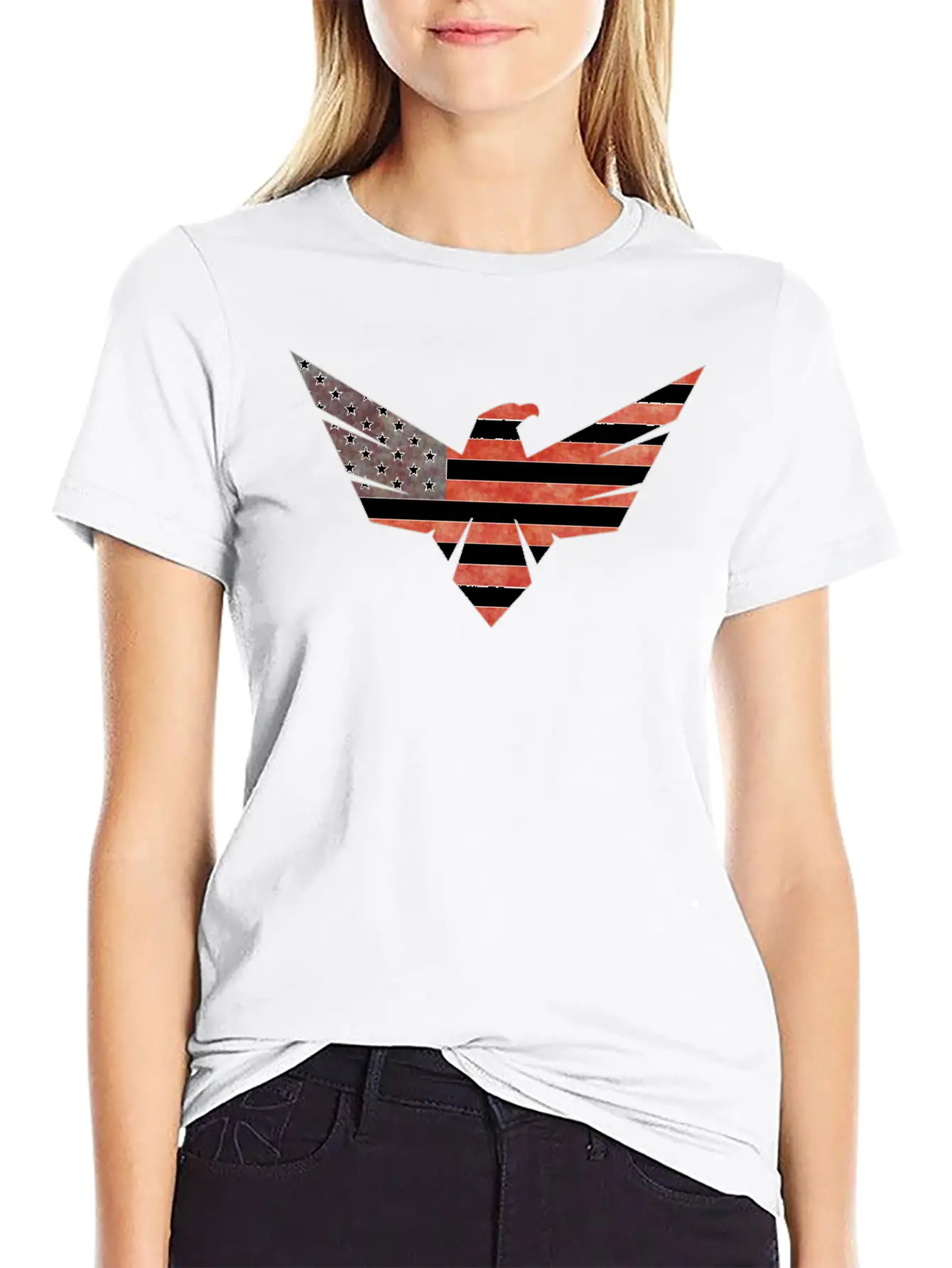 American Flag Eagle Basic Graphic T-Shirt – Daily Comfort In Soft Cotton