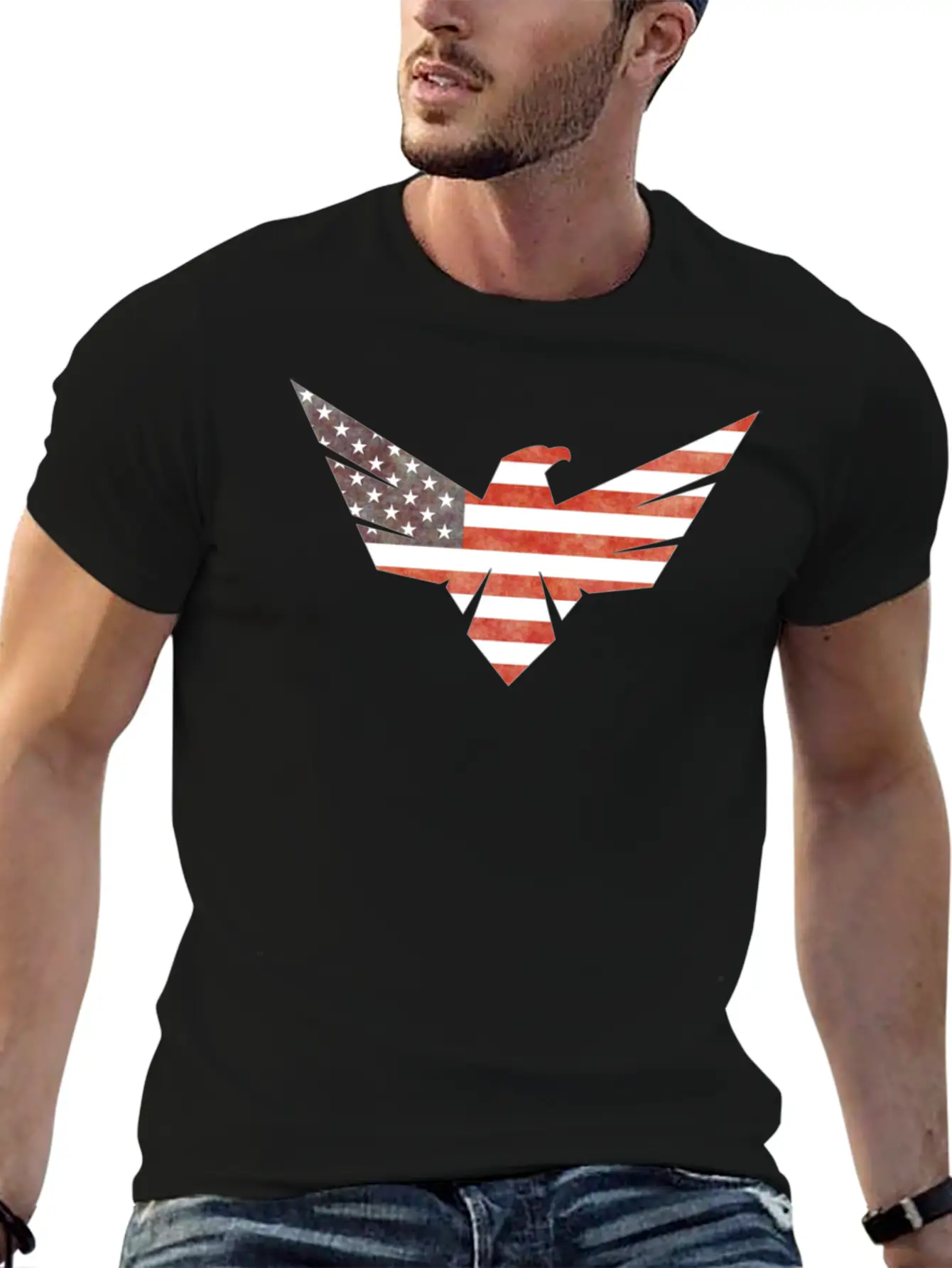 American Flag Eagle Basic Graphic T-Shirt – Daily Comfort In Soft Cotton
