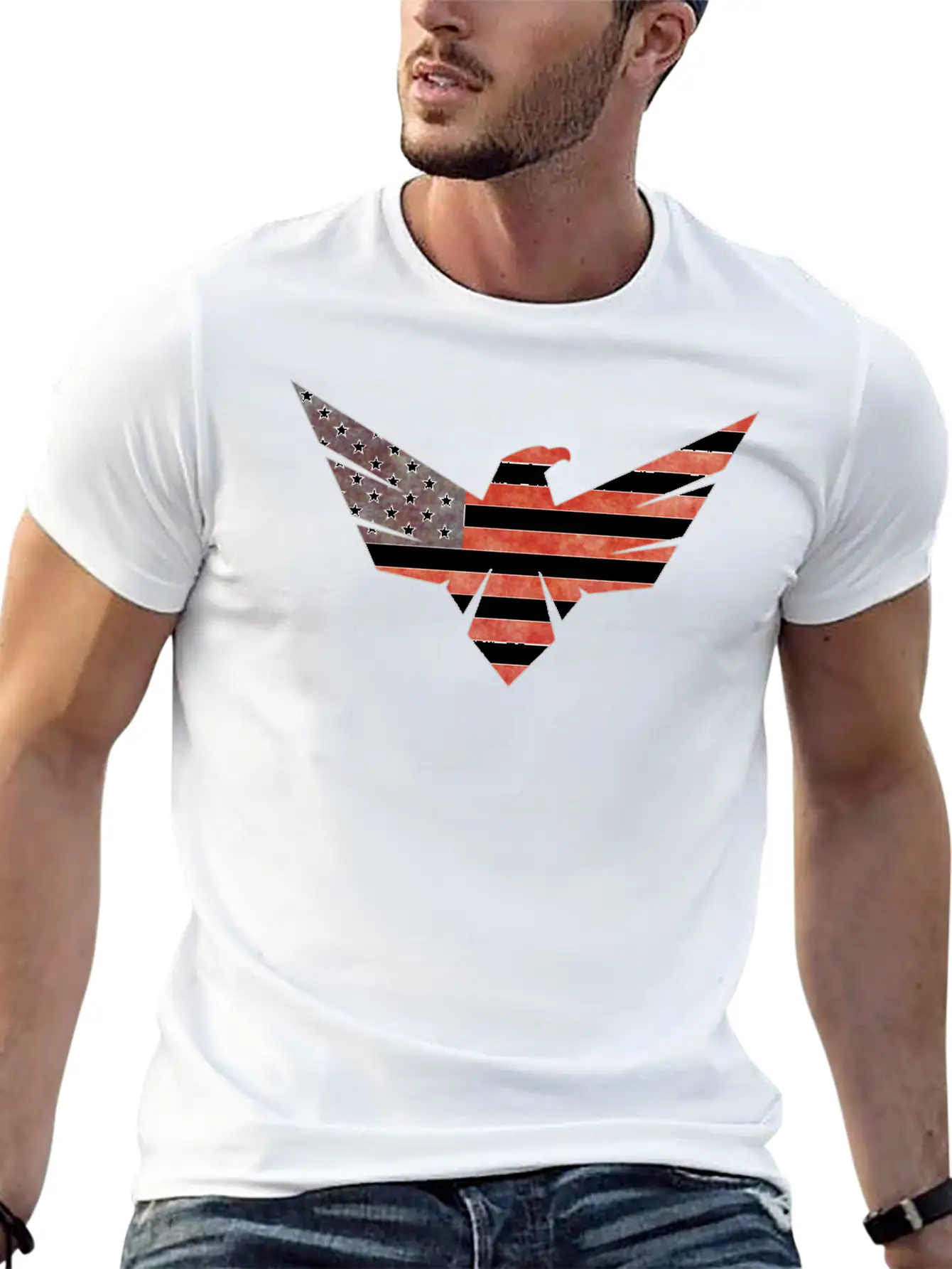 American Flag Eagle Basic Graphic T-Shirt – Daily Comfort In Soft Cotton