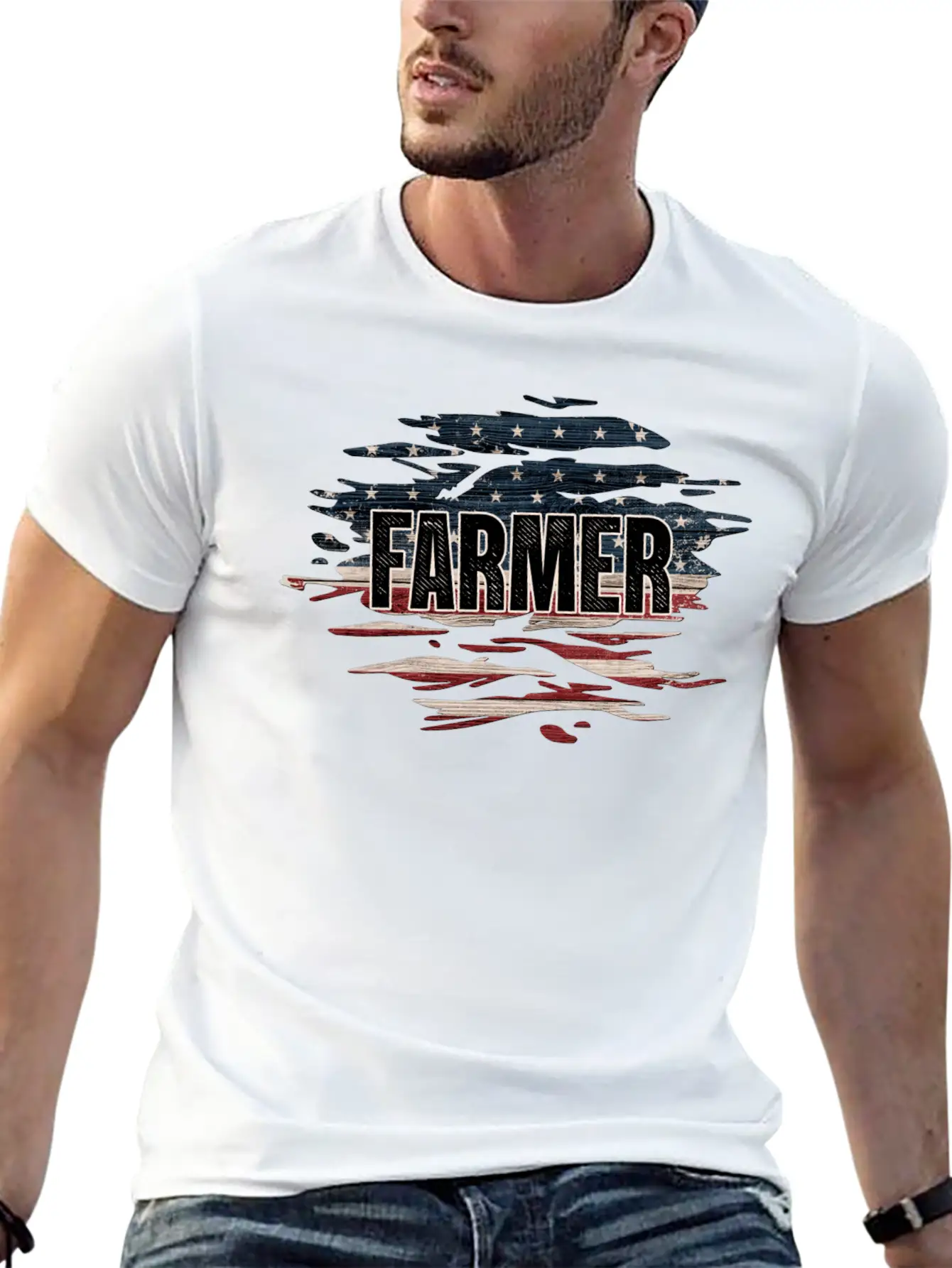 American Flag Farmer Shirt, Heifer Shirt, Farm Gir Relaxed Everyday Tee – Lightweight And Durable Cotton