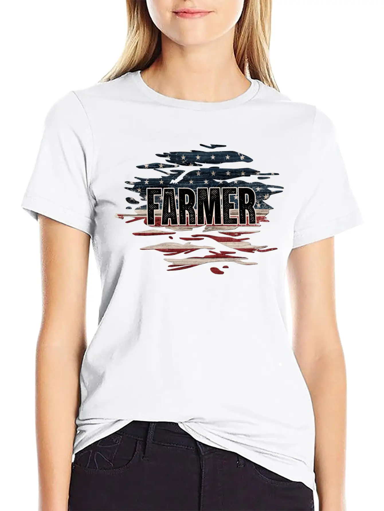 American Flag Farmer Shirt, Heifer Shirt, Farm Gir Relaxed Everyday Tee – Lightweight And Durable Cotton