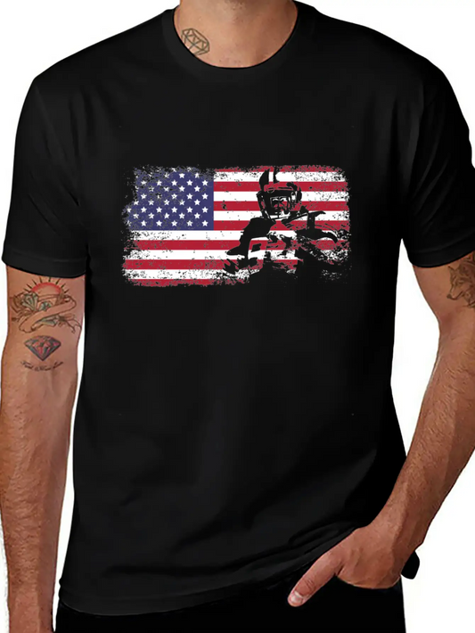 American Flag Football Basic Graphic T-Shirt – Daily Comfort In Soft Cotton