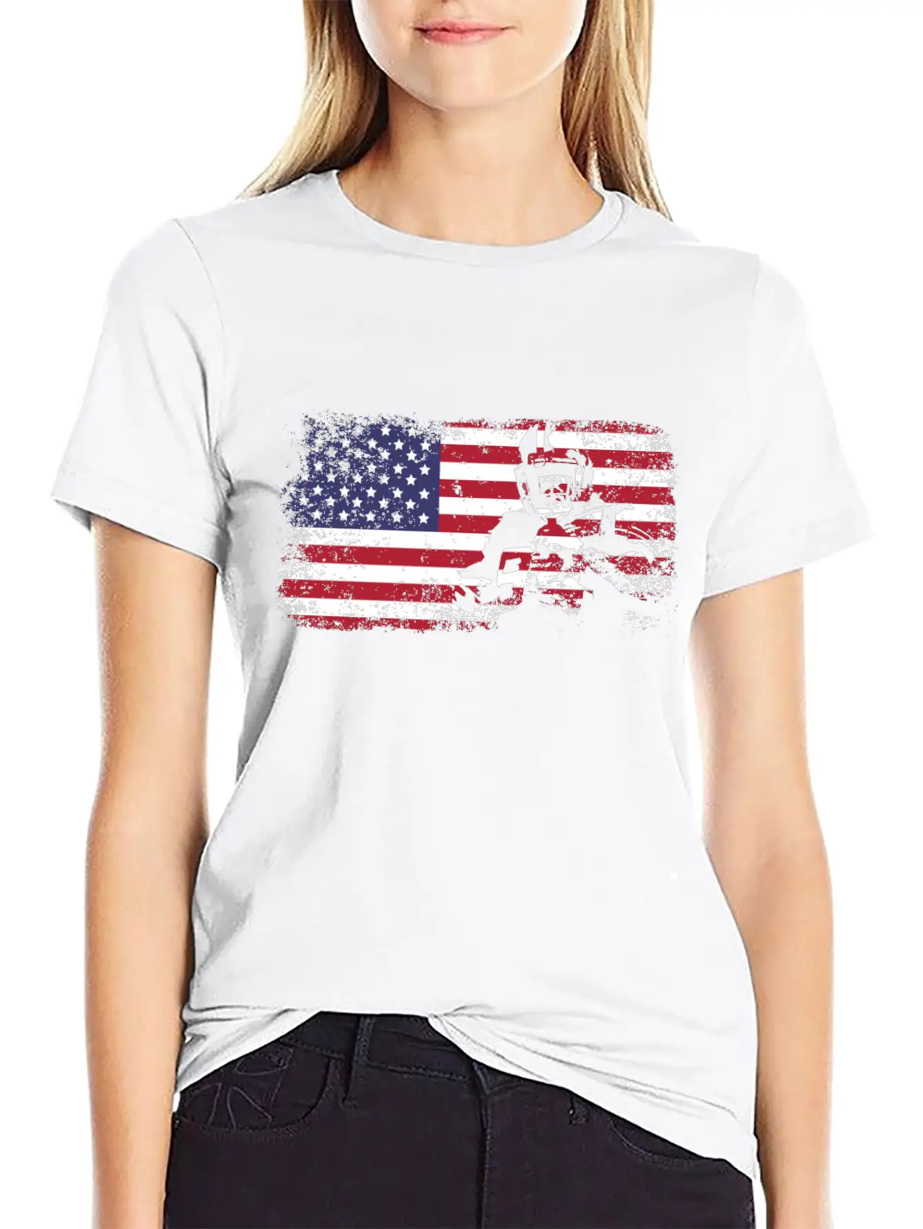 American Flag Football Basic Graphic T-Shirt – Daily Comfort In Soft Cotton