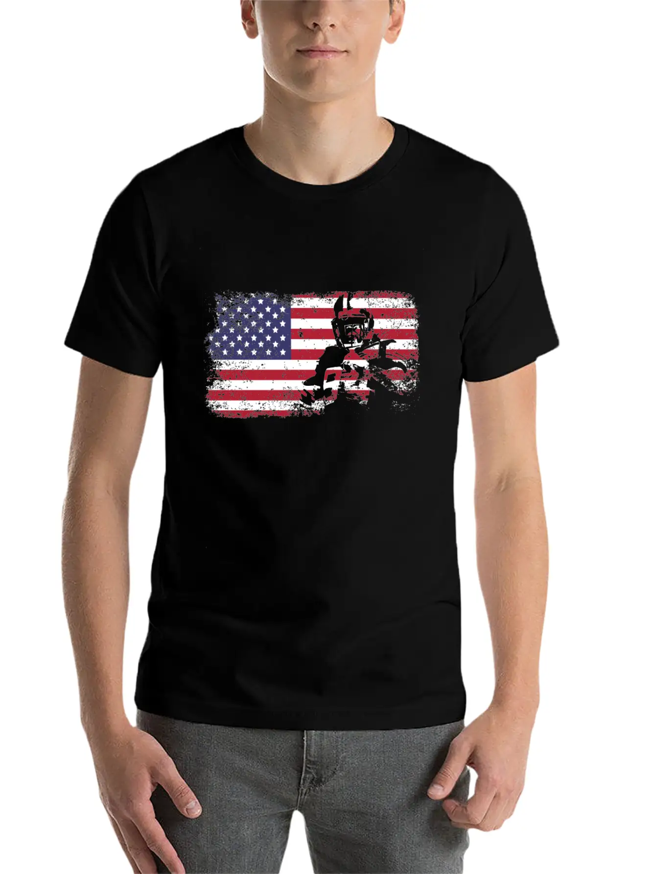 American Flag Football Basic Graphic T-Shirt – Daily Comfort In Soft Cotton