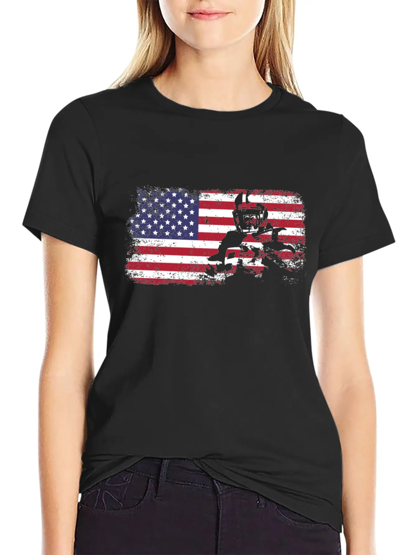 American Flag Football Basic Graphic T-Shirt – Daily Comfort In Soft Cotton