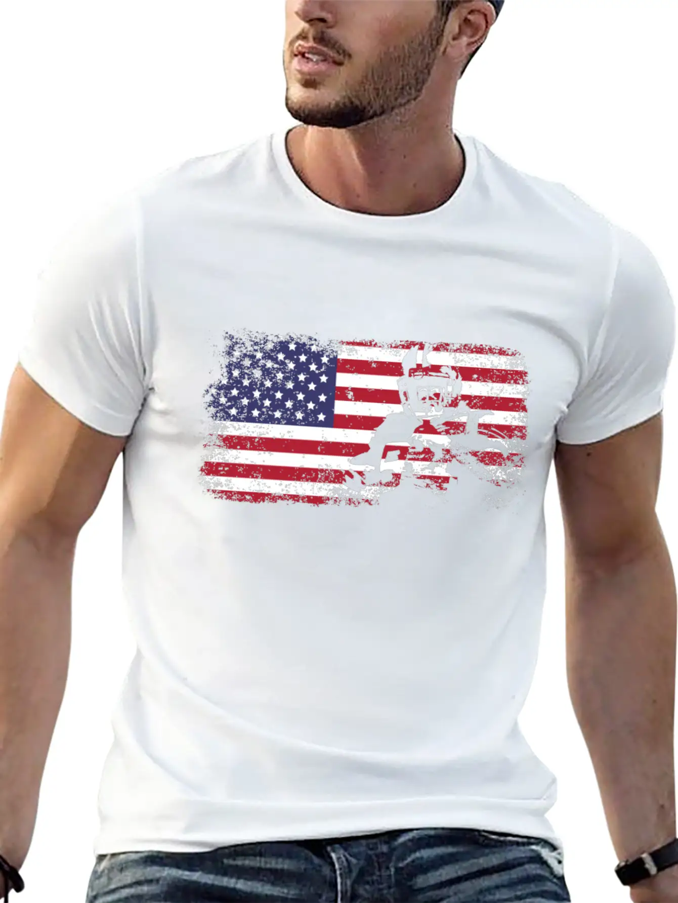 American Flag Football Basic Graphic T-Shirt – Daily Comfort In Soft Cotton