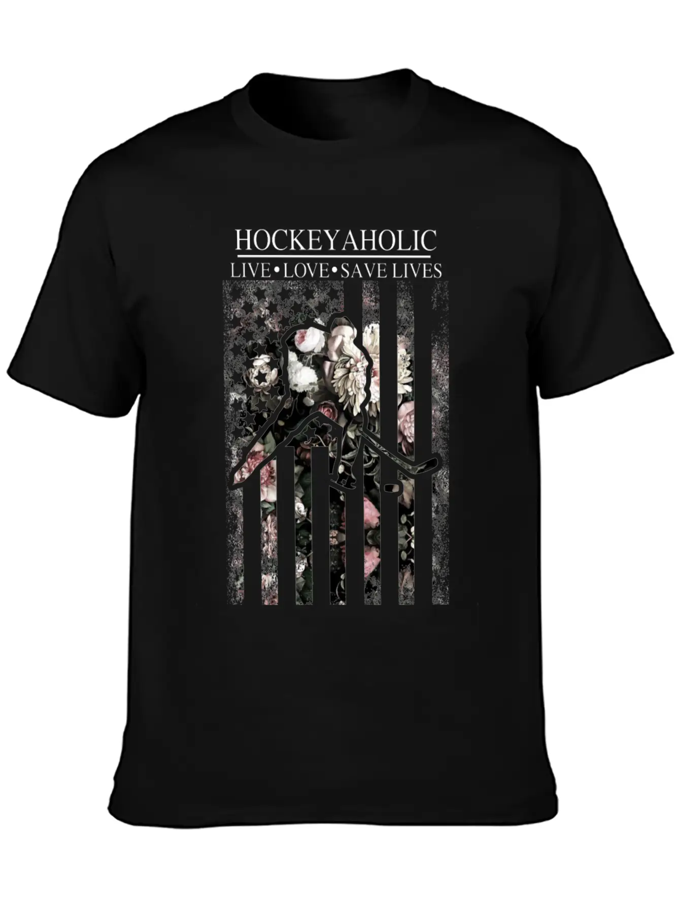 American Flag Hockey Unisex Casual T-Shirt – Clean Design For Daily Comfort