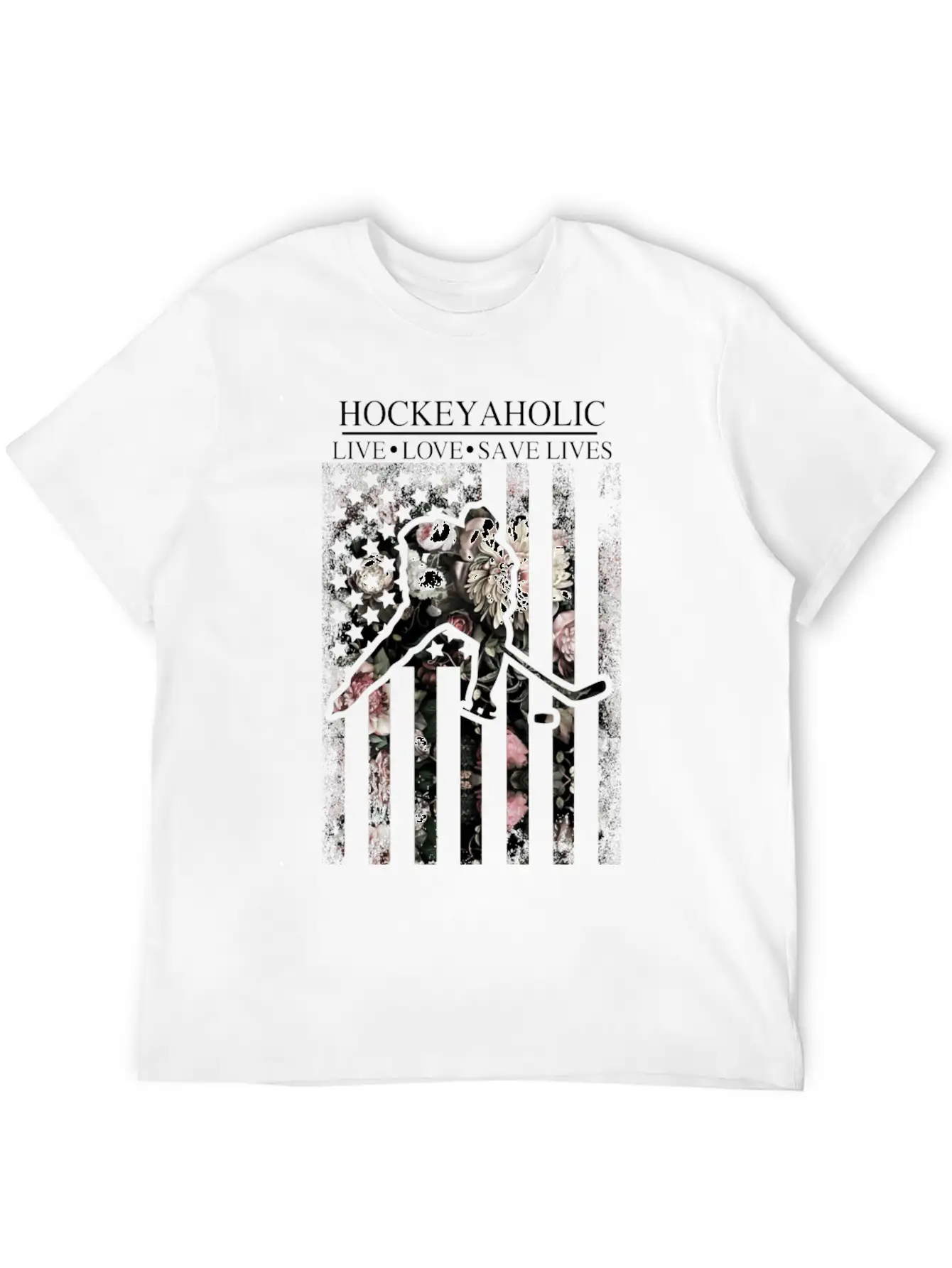 American Flag Hockey Unisex Casual T-Shirt – Clean Design For Daily Comfort
