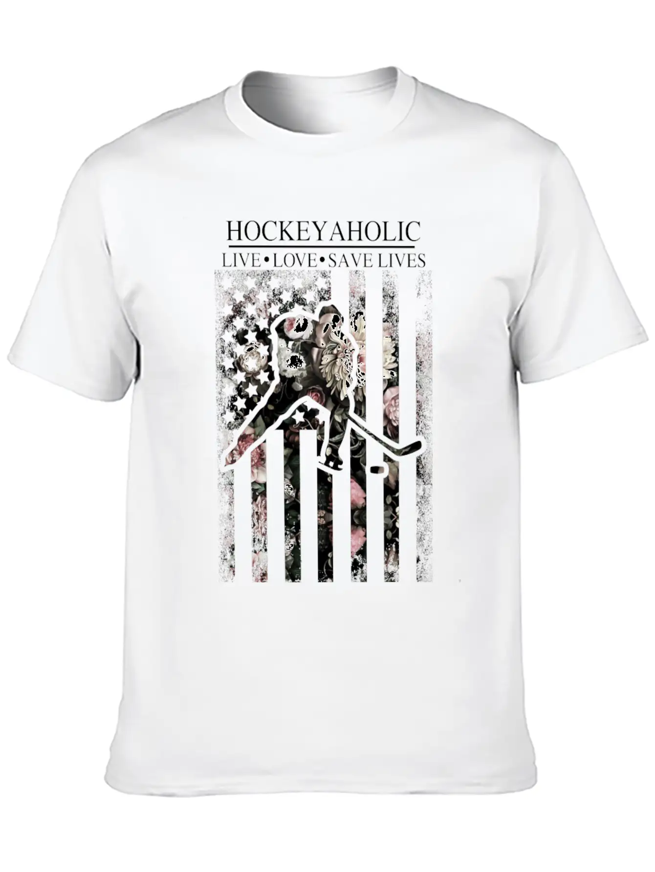 American Flag Hockey Unisex Casual T-Shirt – Clean Design For Daily Comfort