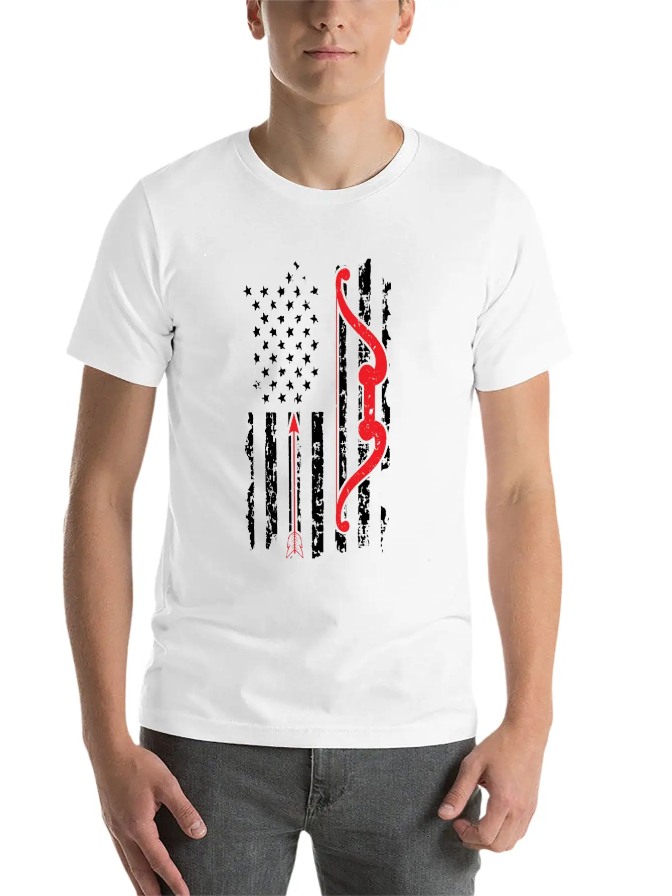 American Flag Hunting Essential Cotton Tee For Daily Outfits – Unisex Style