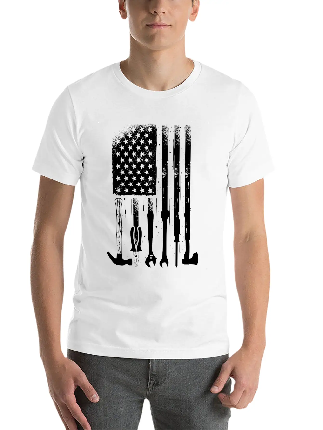 American Flag Mechanic Tools Proud Craftsman USA Unisex Casual T-Shirt – Clean Design For Daily Comfort