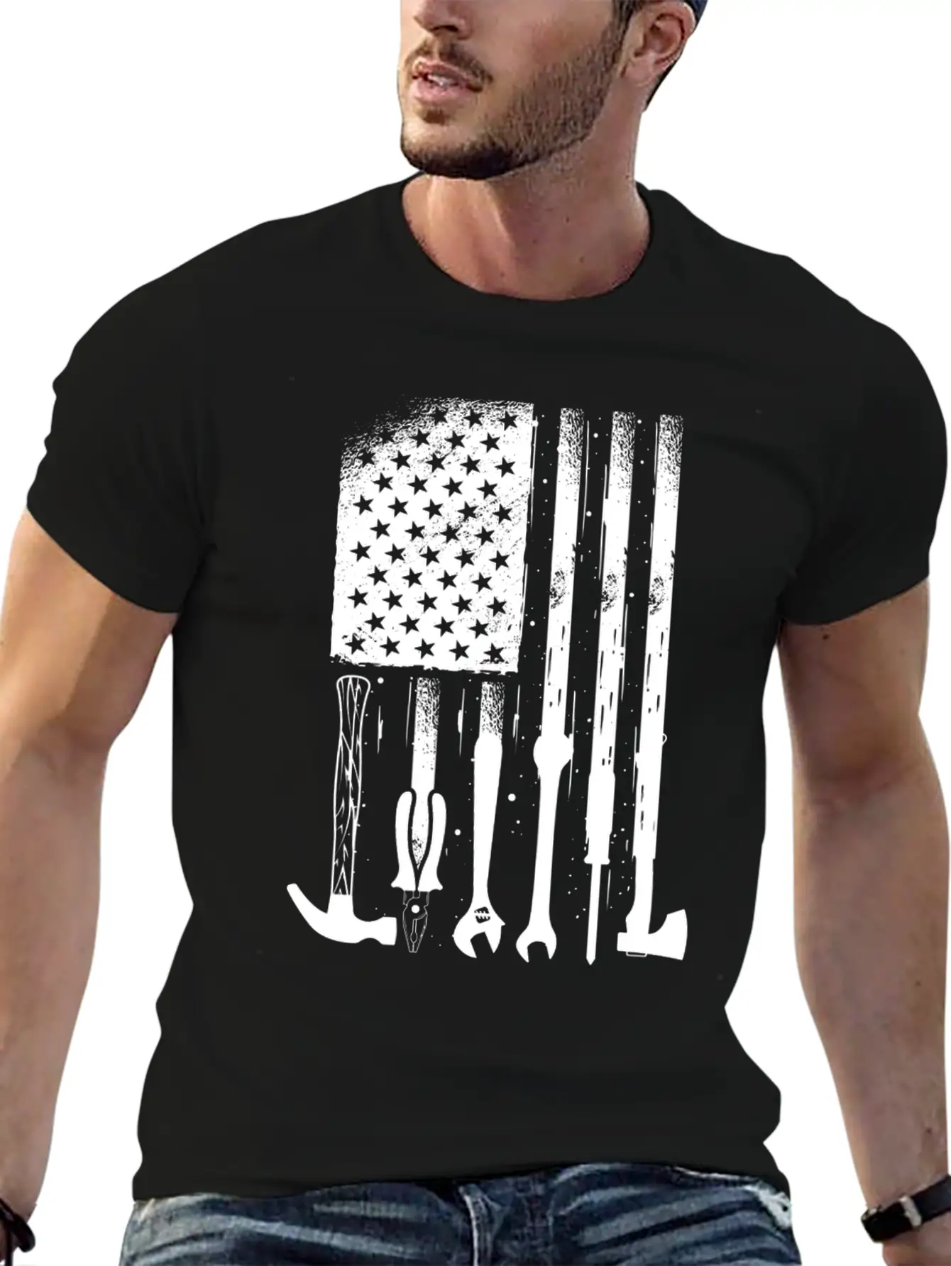 American Flag Mechanic Tools Proud Craftsman USA Unisex Casual T-Shirt – Clean Design For Daily Comfort