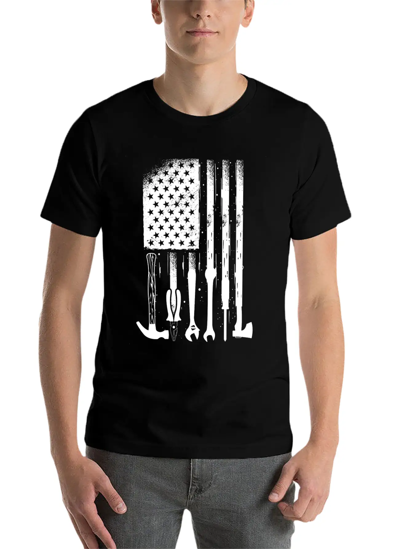 American Flag Mechanic Tools Proud Craftsman USA Unisex Casual T-Shirt – Clean Design For Daily Comfort