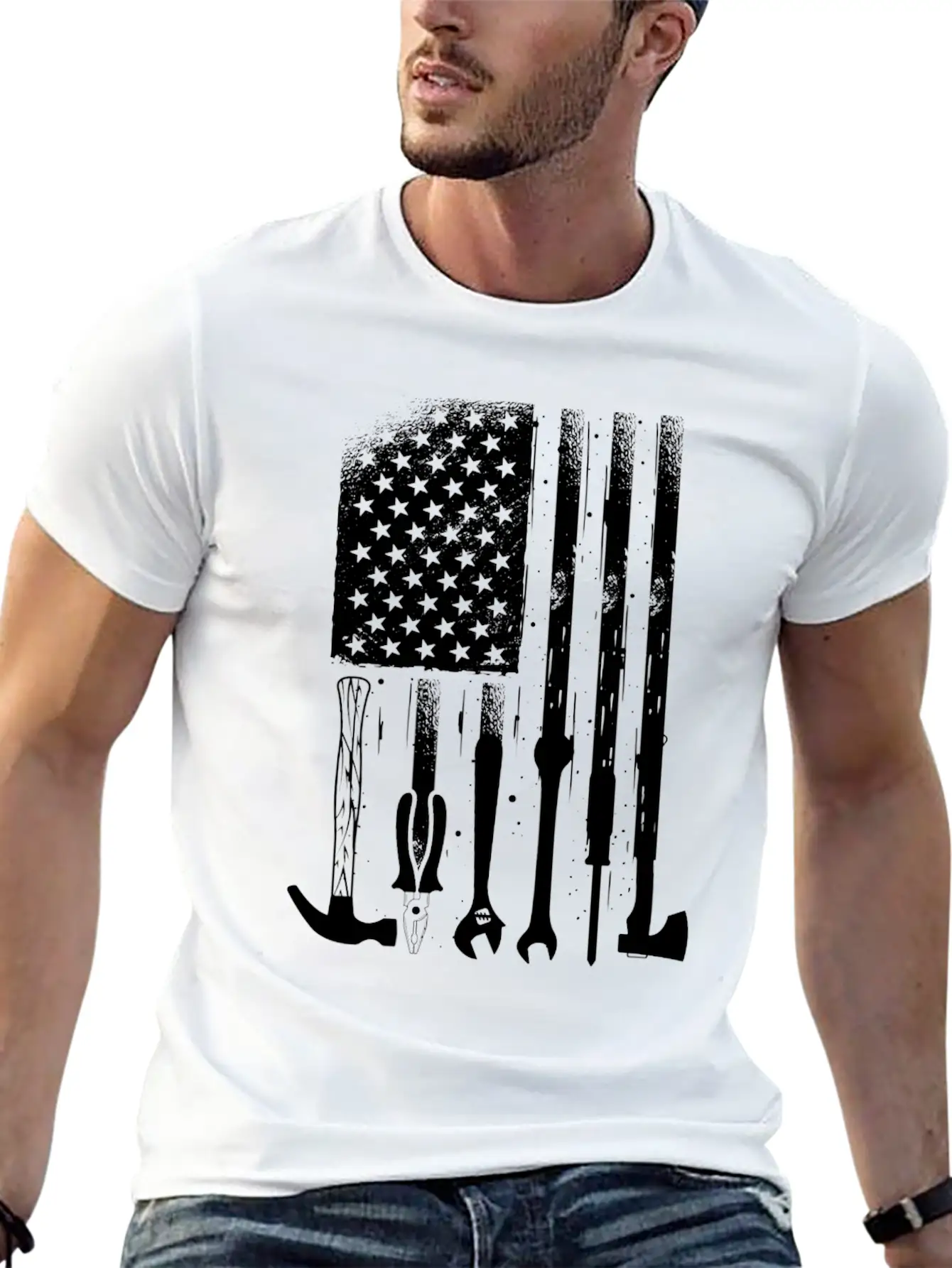 American Flag Mechanic Tools Proud Craftsman USA Unisex Casual T-Shirt – Clean Design For Daily Comfort
