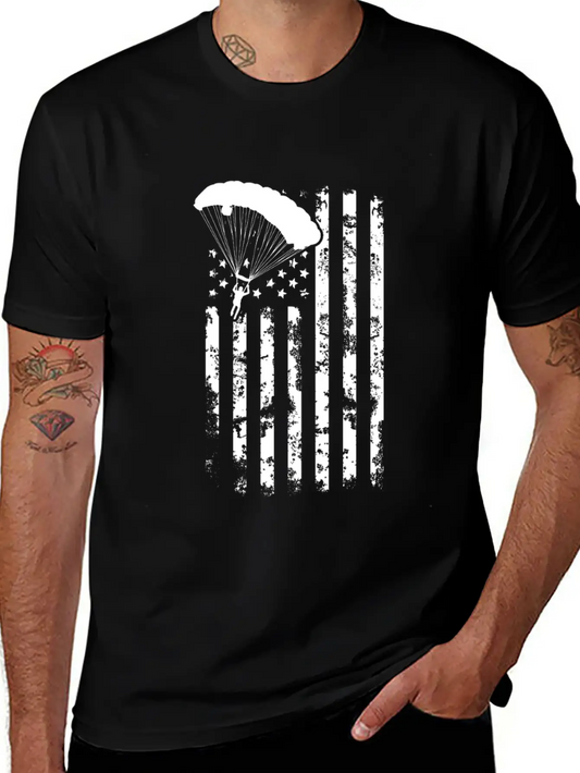 American Flag Skydiving Clothing Vintage Skydiving Relaxed Everyday Tee – Lightweight And Durable Cotton