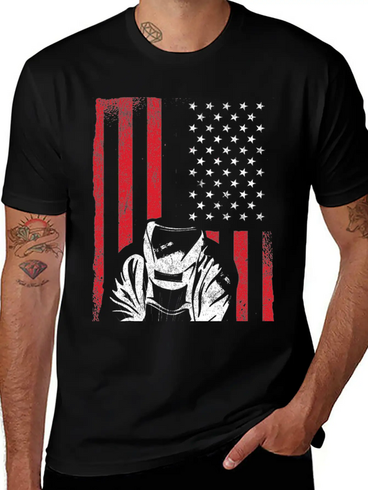 American Flag Weld Welder Welding Unisex Casual T-Shirt ��� Clean Design For Daily Comfort