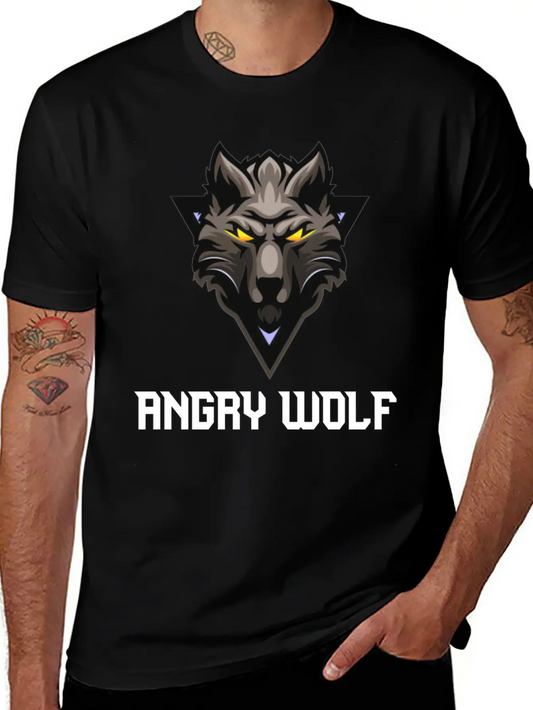 Angry Wolf🐺🐺 Unisex Casual T-Shirt – Clean Design For Daily Comfort