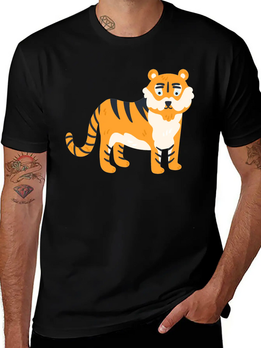 Animal Lion Style Design Soft Cotton Short Sleeve Tee – Unisex Wardrobe Staple