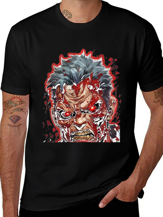 Anime Red Angry Zombie Unisex Casual T-Shirt – Clean Design For Daily Comfort