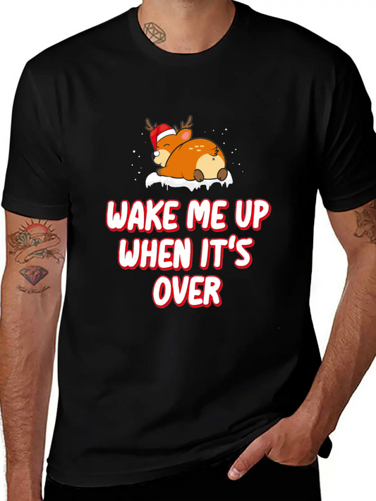 Anti Christmas Haters Funny Sayings Wake Me Up Unisex Casual T-Shirt – Clean Design For Daily Comfort
