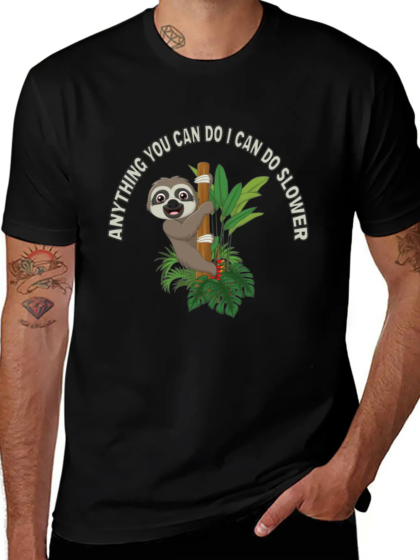 Anything You Can Do I Can Do Slower Lightweight Cotton T-Shirt – Daily Comfort Graphic Shirt