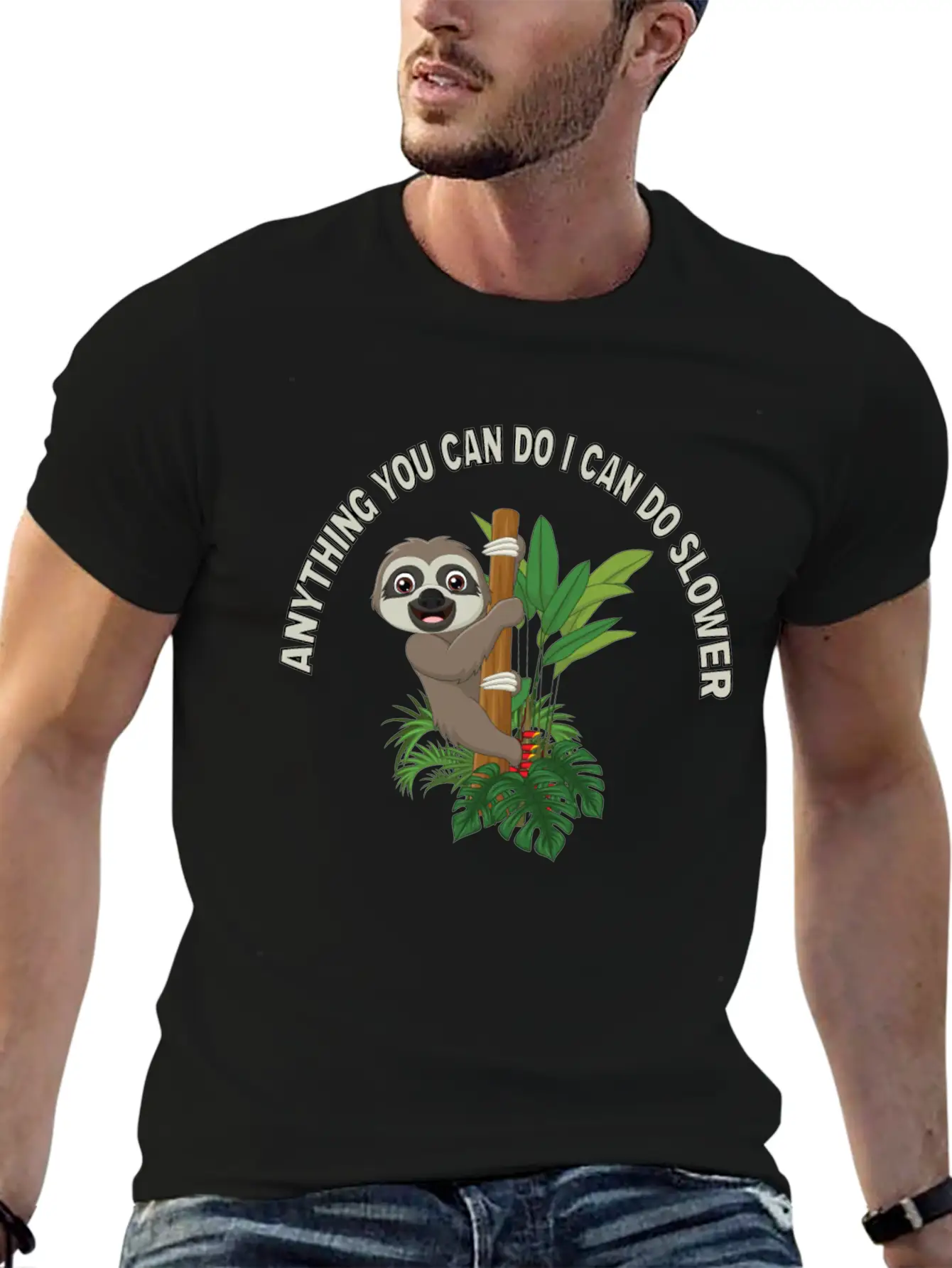 Anything You Can Do I Can Do Slower Lightweight Cotton T-Shirt – Daily Comfort Graphic Shirt