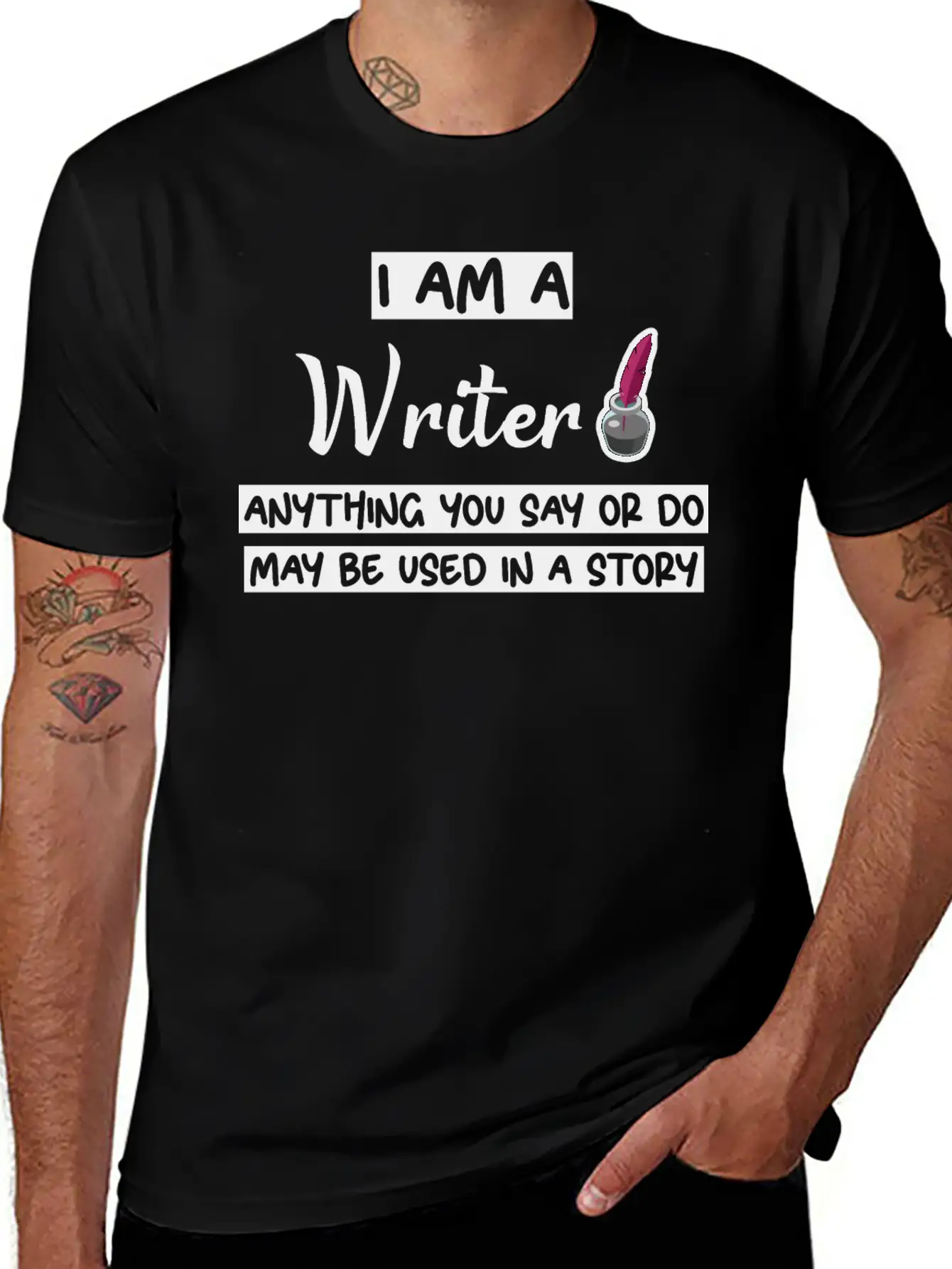 Anything You Say Or Do May Be Used In A Story 3 Lightweight Cotton T-Shirt – Daily Comfort Graphic Shirt