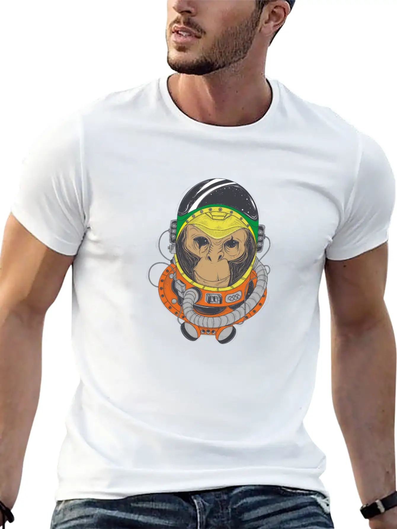 Ape In Space Essential Cotton Tee For Daily Outfits – Unisex Style