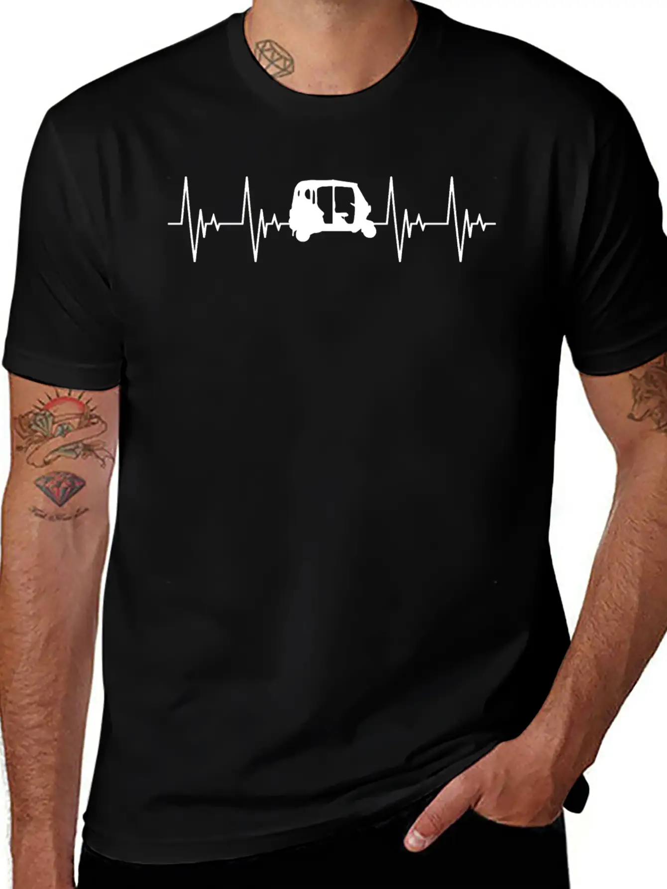 APE Rickshaw Heartbeat Vehicle Gift Car Basic Graphic T-Shirt – Daily Comfort In Soft Cotton