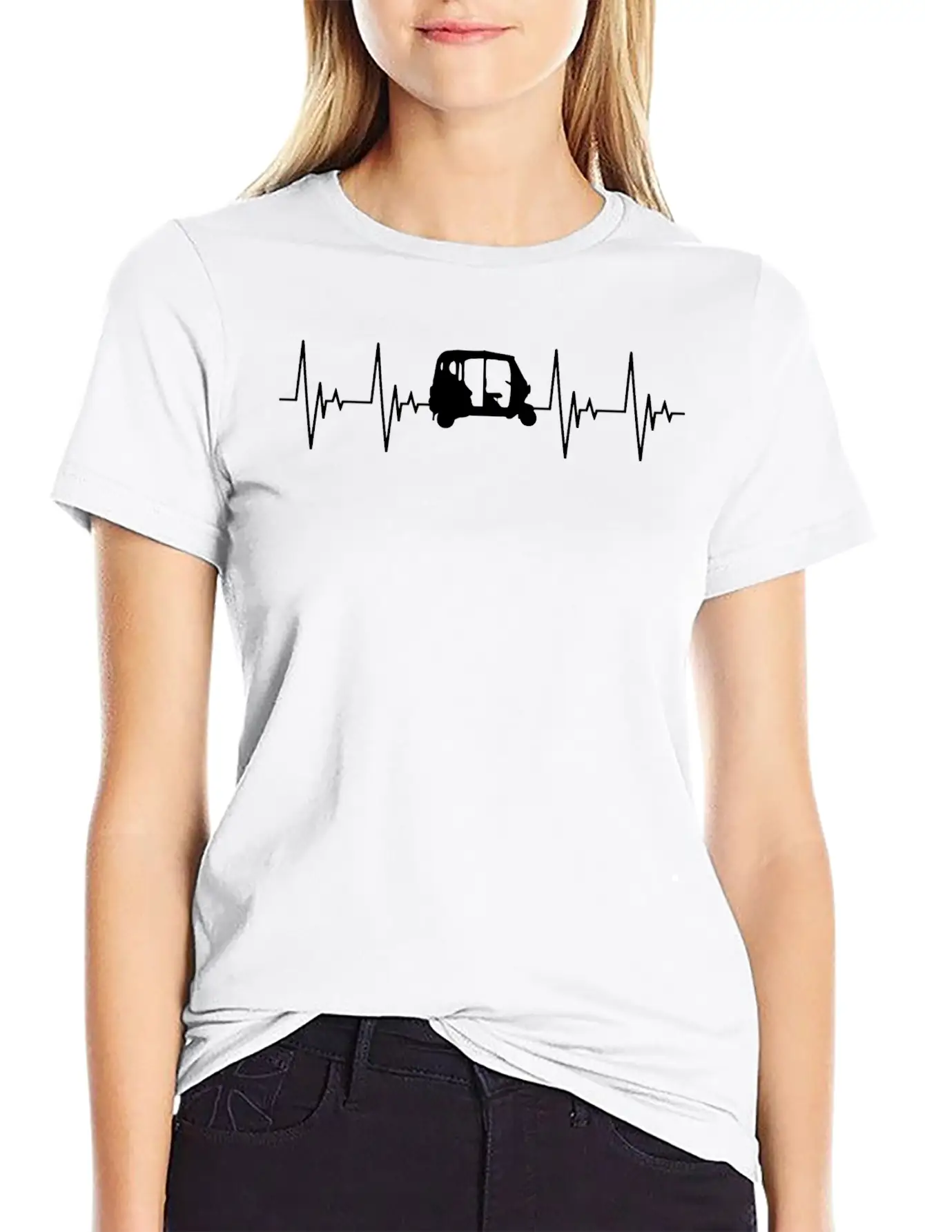 APE Rickshaw Heartbeat Vehicle Gift Car Basic Graphic T-Shirt – Daily Comfort In Soft Cotton