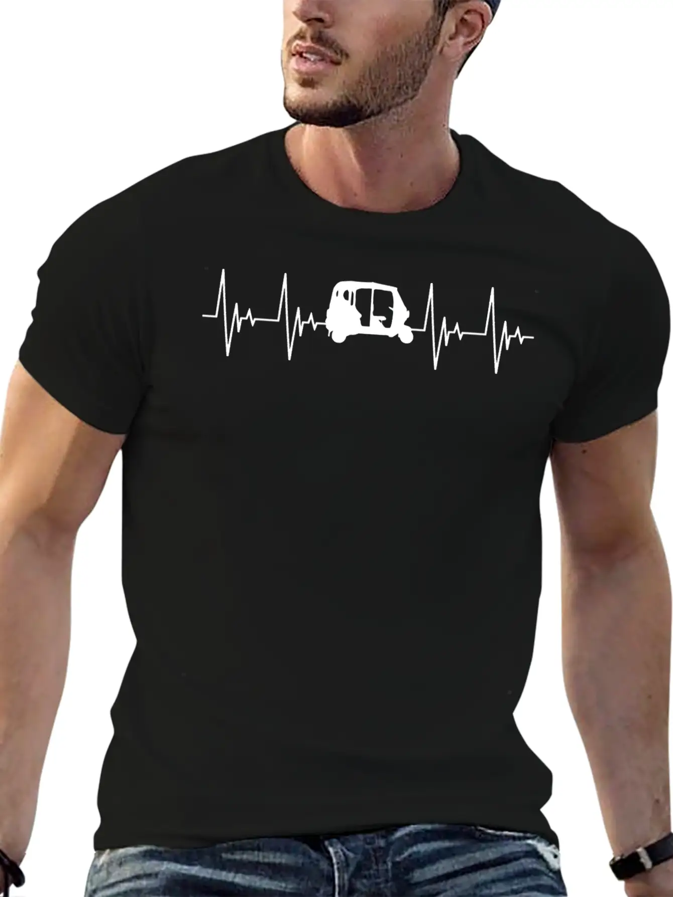 APE Rickshaw Heartbeat Vehicle Gift Car Basic Graphic T-Shirt – Daily Comfort In Soft Cotton