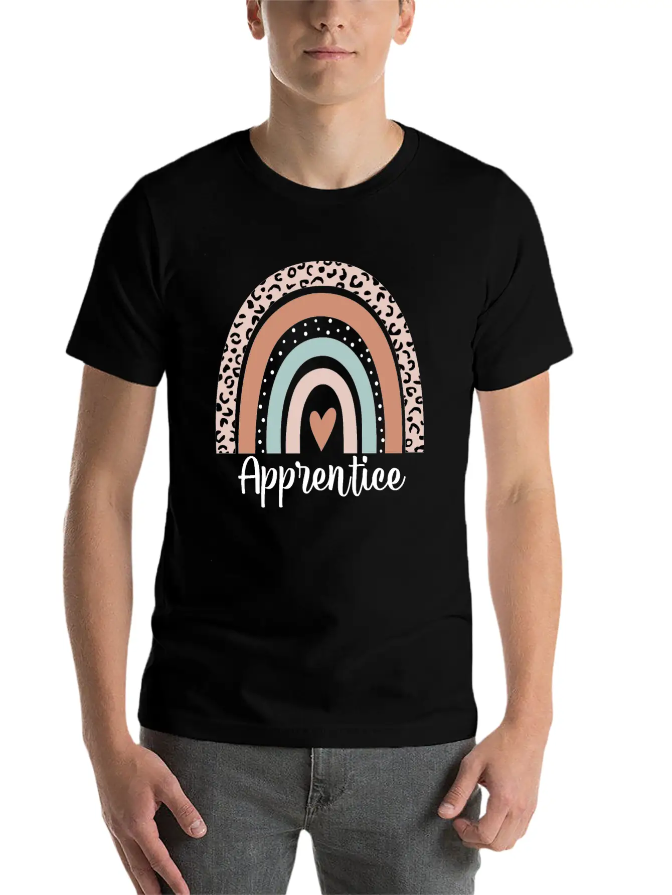 Apprentice Rainbow Leopard Funny Apprentice Essential Cotton Tee For Daily Outfits – Unisex Style